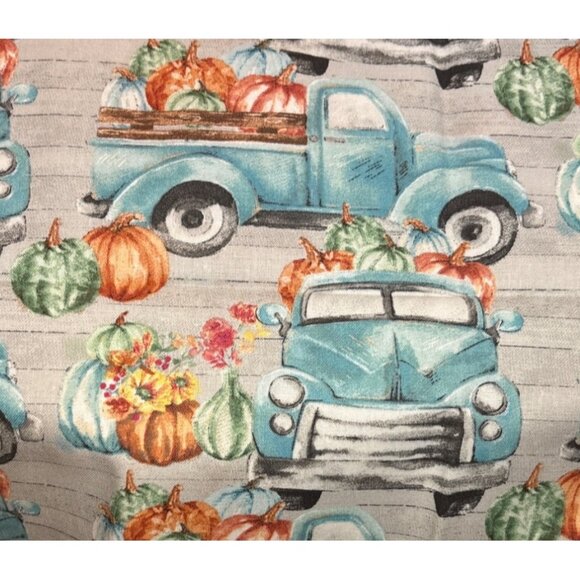 Quilting Fabric Bundle 4 Fat Quarters Truck Pumpkin 3 Yds Plaid Orange Autumn - Picture 2 of 6